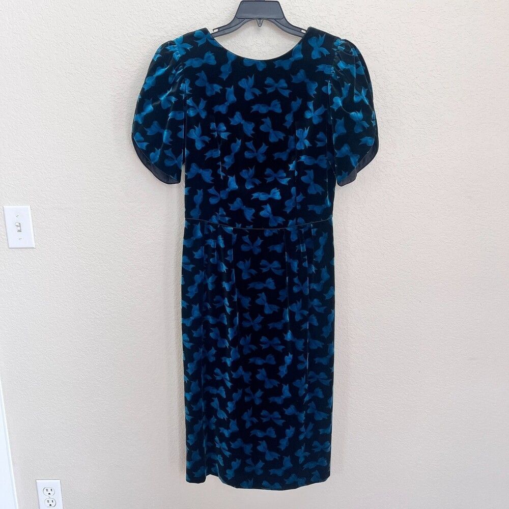 Vintage Lanz Originals Bows Velvet Dress Sz 12